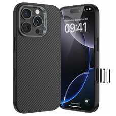  iPhone 16 Pro Max fekete Benks Mágneses Armor Pro Kevlar Tok Fém Keret 600D (AD66) (Kamera Vezérlő Gomb)