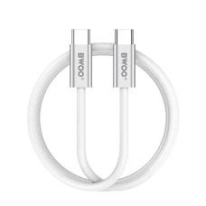 BWOO 240W fonott kábel USB-C - USB-C BO-X317C-C 1m fehér