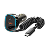 BWOO CC96C 30W PD autós töltő 1x USB-C 1x USB port USB-C kábellel szürke - 0. kép
