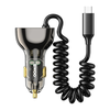 BWOO CC96C 30W PD autós töltő 1x USB-C 1x USB port USB-C kábellel szürke - 1. kép