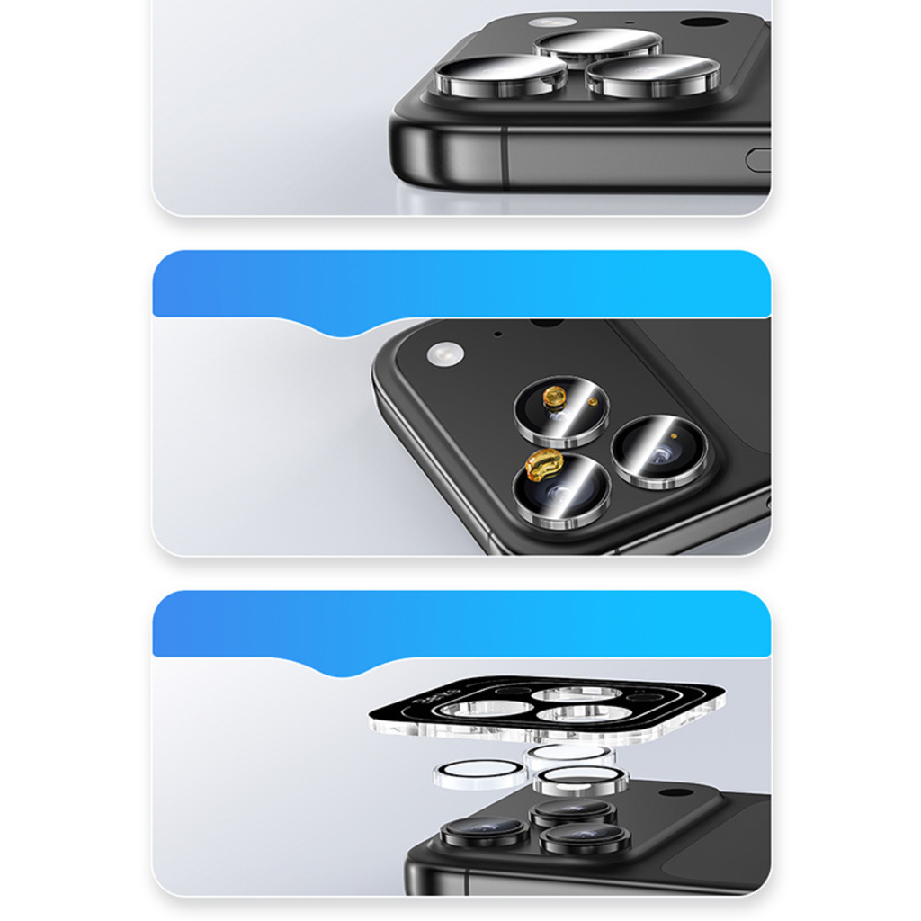  iPhone 17 Átlátszó Benks Edzett üveg Glass Warrior Lencsevédő kamerára (2 darab lencse) üvegfólia - 7