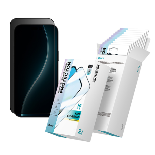 iPhone 17/16 Pro fekete Benks edzett üveg Air Shield Privacy (TF67) - 10 darab üvegfólia iPhone 17/16 Pro fekete Benks edzett üveg Air Shield Privacy (TF67) - 10 darab üvegfólia