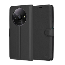Bőrtok - Techsuit - Xiaomi Redmi A3 - Fekete tok
