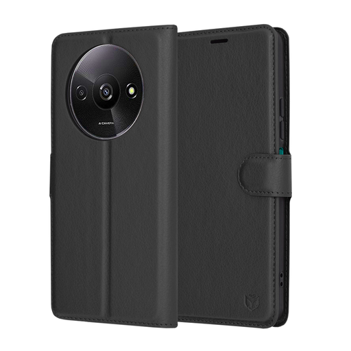 Bőrtok - Techsuit - Xiaomi Redmi A3 - Fekete tok