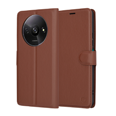 Bőr Tok - Techsuit - Xiaomi Redmi A3 - Barna tok