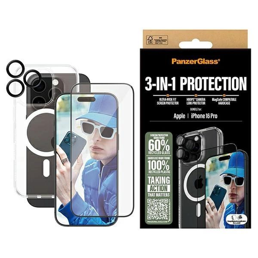 PanzerGlass Csomag 3 az 1-ben iPhone 16 Pro 6.3 PanzerGlass Csomag 3 az 1-ben iPhone 16 Pro 6.3