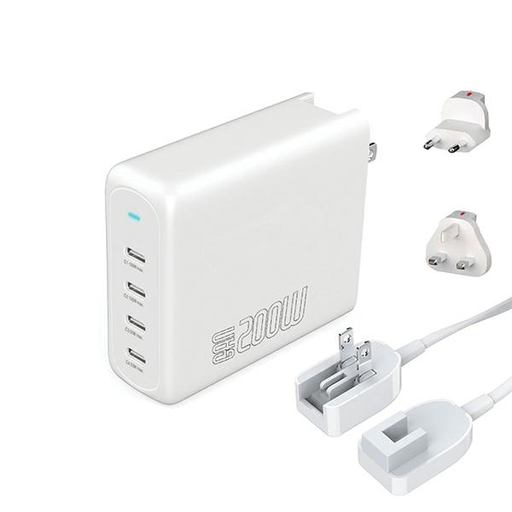 4smarts Hálózati USB-C töltő adapter 200W GaN FlexPro 4xUSB-C fehér 544200