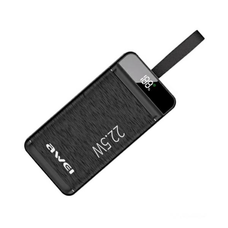 AWEI PowerBank P142K 50000mAh 22.5W fekete 3xUSB/PD/Lightning kijelző + LED lámpa