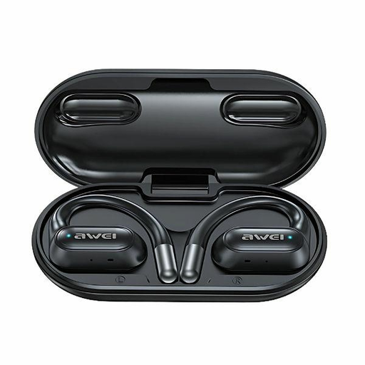 AWEI Bluetooth 5.4 fejhallgató OWS T93+ töltőállomás fekete