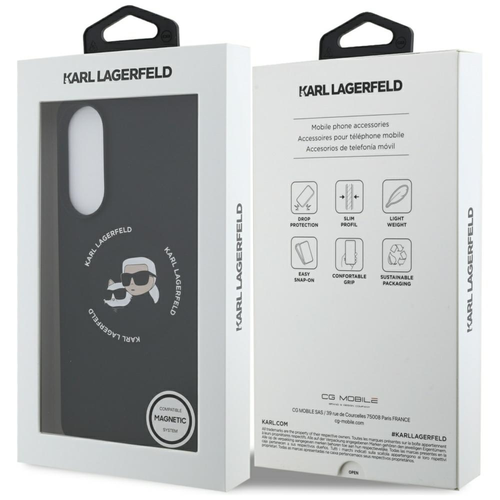 Karl Lagerfeld Szilikon Double Heads And Circle MagSafe Samsung Galaxy S25 Edge tok fekete - 8