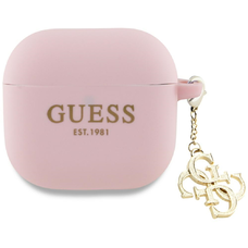 Guess GUA4LECG4P AirPods 4 tok rózsaszín Szilikon 4G Charm