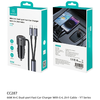 USAMS YT Sorozat CC287 Autós Töltő 66W 1xUSB-A 1xUSB-C + 2 az 1-ben USB-C/Lightning Kábel - 3. kép