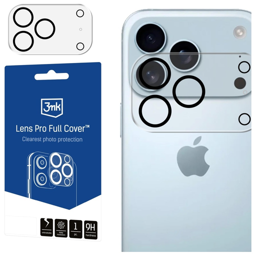 Apple iPhone 17 Pro Max 3MK Lens Pro FullCover kameravédő üvegfólia Apple iPhone 17 Pro Max 3MK Lens Pro FullCover kameravédő üvegfólia