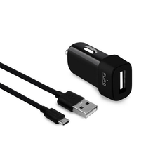 Autós töltő 1xUSB 1A MicroUSB kábellel fekete MCHUSBMICROCBLK