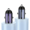 USAMS Autós Töltő 1xUSB+1xUSB-C C38 30WPD Gyors Töltés Beépített Gyűrűvel Lila CC206C - 2. kép