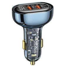 USAMS autós töltő 2xUSB+1xUSB-C 80W Gyors töltés kék (US-CC159)