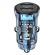 USAMS C31 autós töltő 3A 2xUSB-A Gyors Töltés kék CC162CC02 (US-CC162)