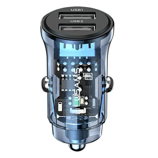 USAMS C31 autós töltő 3A 2xUSB-A Gyors Töltés kék CC162CC02 (US-CC162)