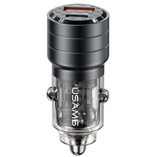 USAMS autós töltő C36 USB+USB-C 95W Gyors töltés fekete CC176CC01 (US-CC176)