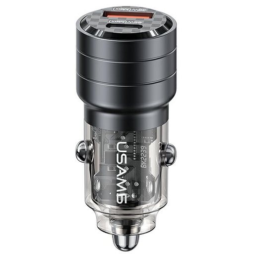 USAMS autós töltő C36 USB+USB-C 95W Gyors töltés fekete CC176CC01 (US-CC176)
