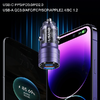 USAMS autós töltő C36 USB+USB-C 95W Gyors töltés lila CC176CC02 (US-CC176) - 4. kép
