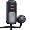 USAMS Autós töltő C40 3xUSB+2xUSB-C 165WPD+QC Gyors töltés fekete/fekete CC213CC01 (US-CC213) - 1. kép