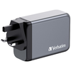 Verbatim GaN 240W Fali Töltő 3xUSB-C/USB-A + EU/UK/US Adapter GNC-240 32205 - 2. kép