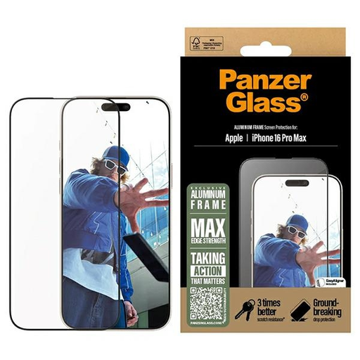 PanzerGlass Kijelzővédő Üveg Alumíniumkerettel iPhone 16 Pro Max 6.9 PanzerGlass Kijelzővédő Üveg Alumíniumkerettel iPhone 16 Pro Max 6.9