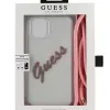 iPhone 12 Pro Max Guess GUHCP12LCRTVSPI Script Vintage tok pánttal pink - 0. kép