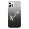 iPhone 12 Pro Max Guess GUHCP12LPCUGLSBK Glitter Gradient Script tok flitteres fekete - 1. kép