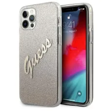 iPhone 12 Pro Max Guess GUHCP12LPCUGLSGO Glitter Gradient Script tok flitteres arany