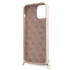 iPhone 12 mini Guess GUHCP12SLSCLMGLP Metal Logo Cord tok pánttal pink - 3. kép