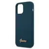 iPhone 12 mini Guess GUHCP12SLSLMGBL Metal Logo Script tok sötétkék - 3. kép