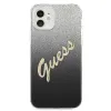 iPhone 12 mini Guess GUHCP12SPCUGLSBK Glitter Gradient Script tok flitteres fekete - 1. kép