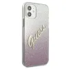 iPhone 12 mini Guess GUHCP12SPCUGLSPI Glitter Gradient Script tok flitteres pink - 1. kép