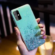 iPhone 12 Pro MAX Sequins Glue csillogó flitteres tok menta