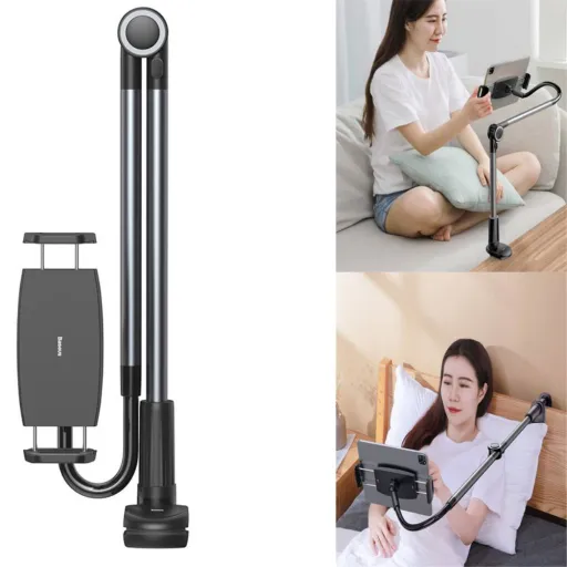 Baseus Otaku Life Rotary flexibilis telefon és tablettartó állvány, sötétszürke (SULR-B0G)