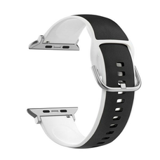 Beline Apple Watch Szíj Silico Bőr 42/44/45/49mm Fekete-Fehér