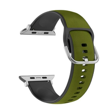 Beline Apple Watch Silico Bőr Szíj 42/44/45/49 mm Zöld-Fekete/Zöld-Fekete Doboz