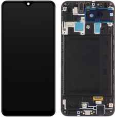 LCD kijelzőmodul Samsung Galaxy A20 A205, fekete