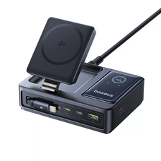 Asztali töltő Baseus Nomos QI 5 az 1-ben, 140W, 5A, 1 x USB-A - 2 x USB-C, fekete P10178800123-00