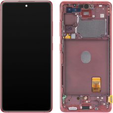 LCD Kijelzőmodul Samsung Galaxy S20 FE 5G G781, piros