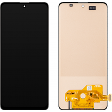 LCD kijelzőmodul MP Samsung Galaxy A51 A515 készülékhez, keret nélkül, utángyártott, fekete