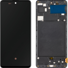 LCD kijelző modul MP Samsung Galaxy A71 A715, OLED verzió, utángyártott, fekete