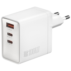 4smarts Pocket GaN hálózati töltő 100W 2xUSB-C + USB-A fehér