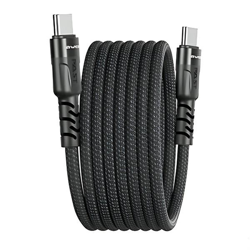 AWEI CL-166T USB-C to USB-C Mágneses Kábel Fekete