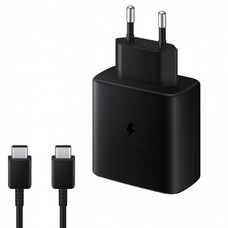 Hálózati Töltő Samsung EP-TA845 + DA705BBE, 45W, 4.05A, 1 x USB-C, USB-C kábellel, Fekete