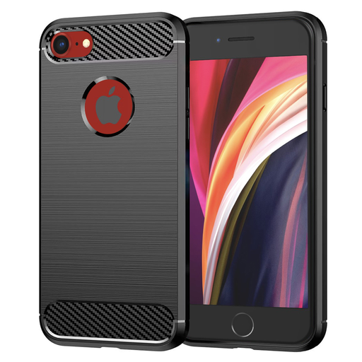 iPhone SE 2, SE 2020 / iPhone SE 3, SE 2022 - TechSuit - Carbon Silicone - Fekete tok iPhone SE 2, SE 2020 / iPhone SE 3, SE 2022 - TechSuit - Carbon Silicone - Fekete tok