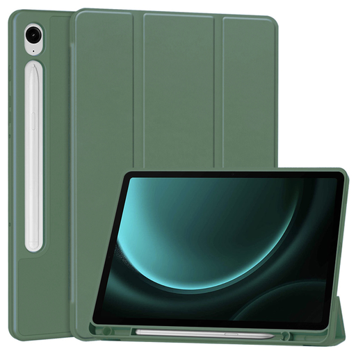 Samsung Galaxy Tab S9 FE - Techsuit - Flex Trifold (ceruzatartóval) - Zöld tok Samsung Galaxy Tab S9 FE - Techsuit - Flex Trifold (ceruzatartóval) - Zöld tok