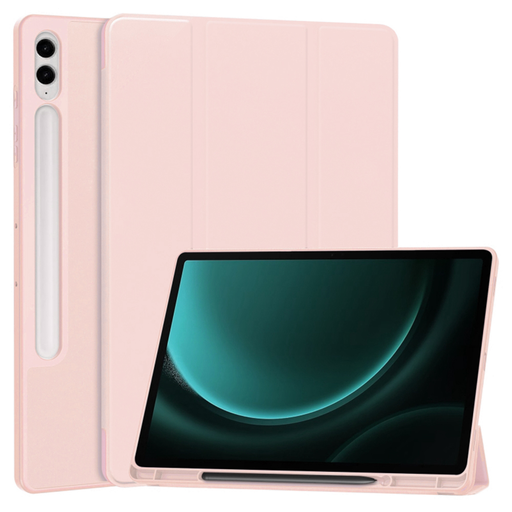 Samsung Galaxy Tab S9 FE Plus tok - Techsuit - Flex Trifold (ceruzatartóval) - Rózsaszín Samsung Galaxy Tab S9 FE Plus tok - Techsuit - Flex Trifold (ceruzatartóval) - Rózsaszín